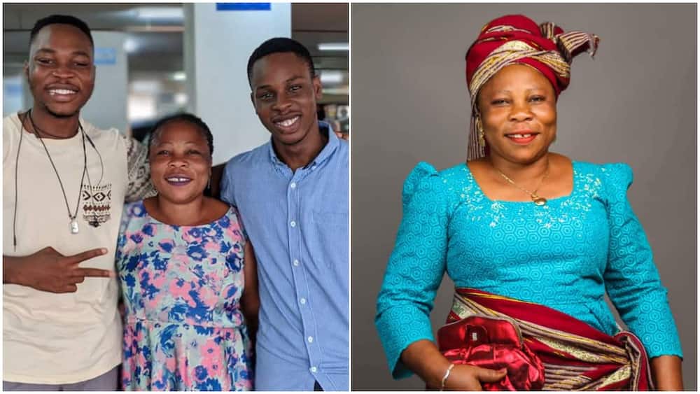 Woman who sold yogurt in Lagos to train her children fianlly smile, one of her sons now work with Google
