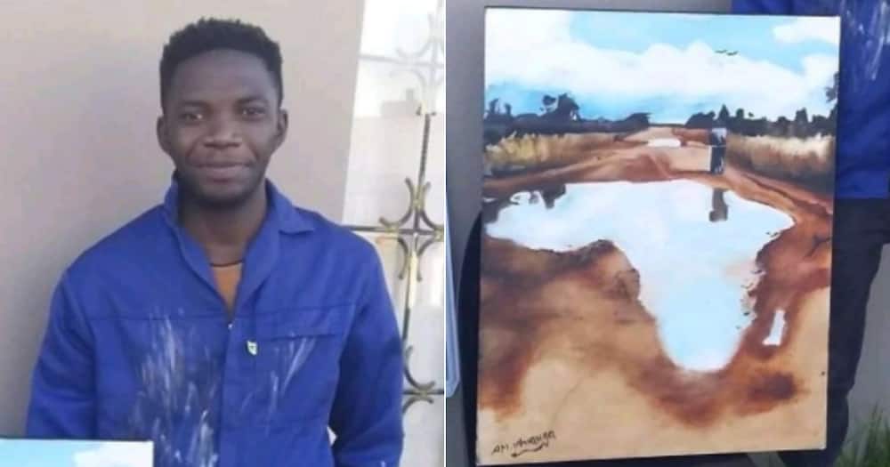 Artist, Wows, Landscape, Painting, African continent, pond Social media reactions