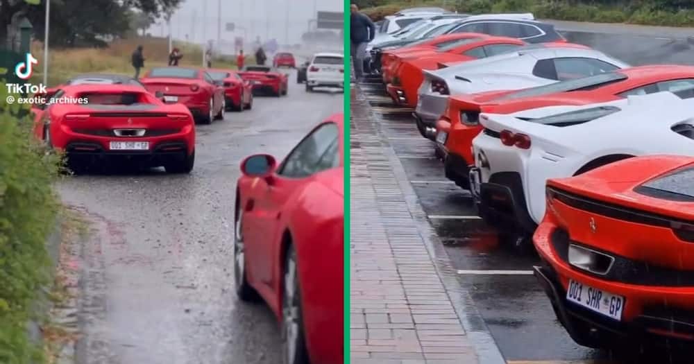A video of a Ferrari convoy