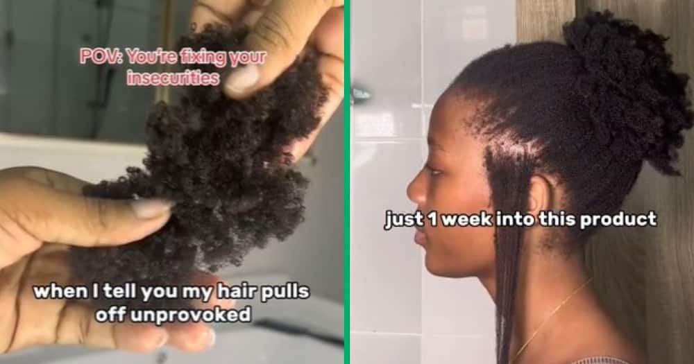 TikTok video of 4c hair falling out