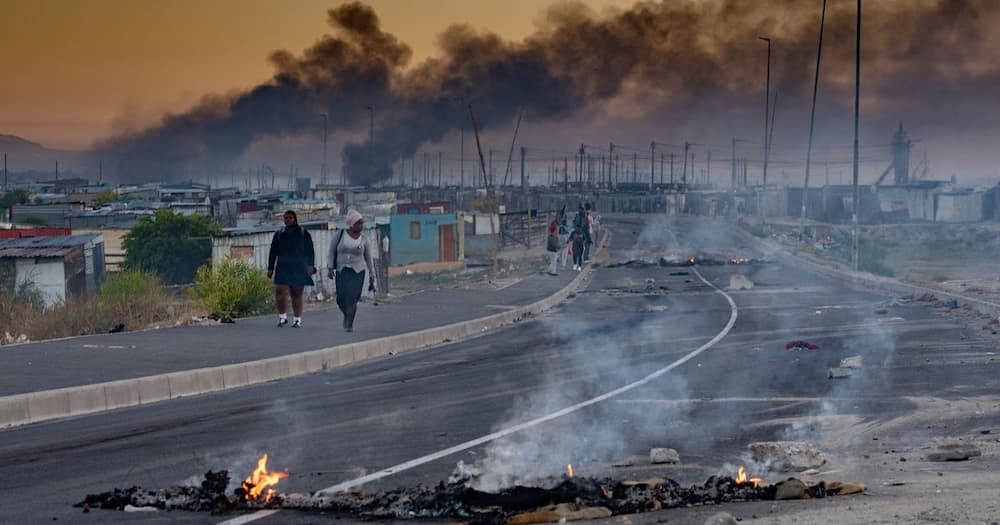 Protestor, Fire, South Africa