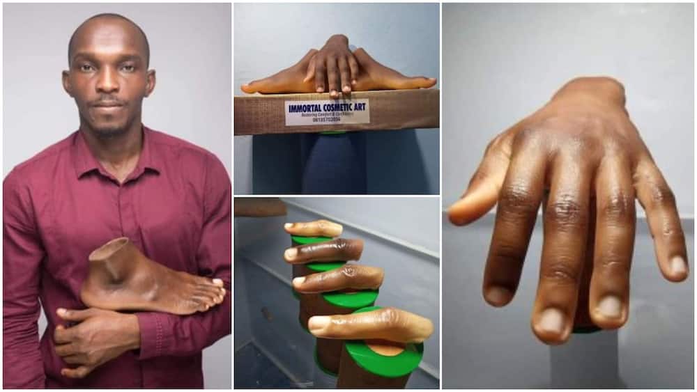 Nigerian Man Creates Artificial Fingers, Legs, Hands for Dark Skin, Photos Wow People