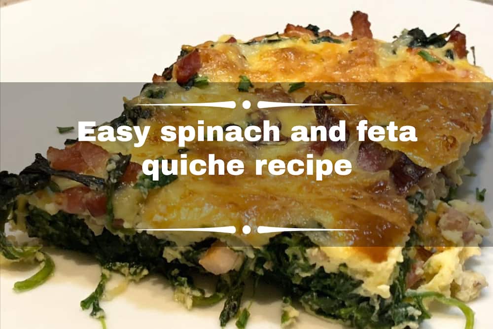 Crustless spinach and feta quiche recipe