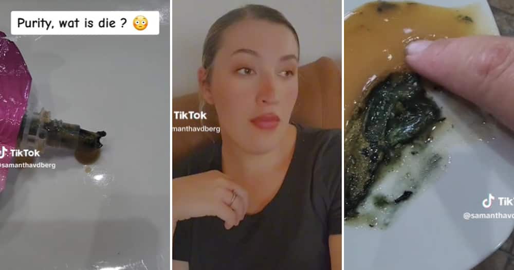 TikTok user @samanthavdberg shared a video showing the gross stuff she found in a pouch