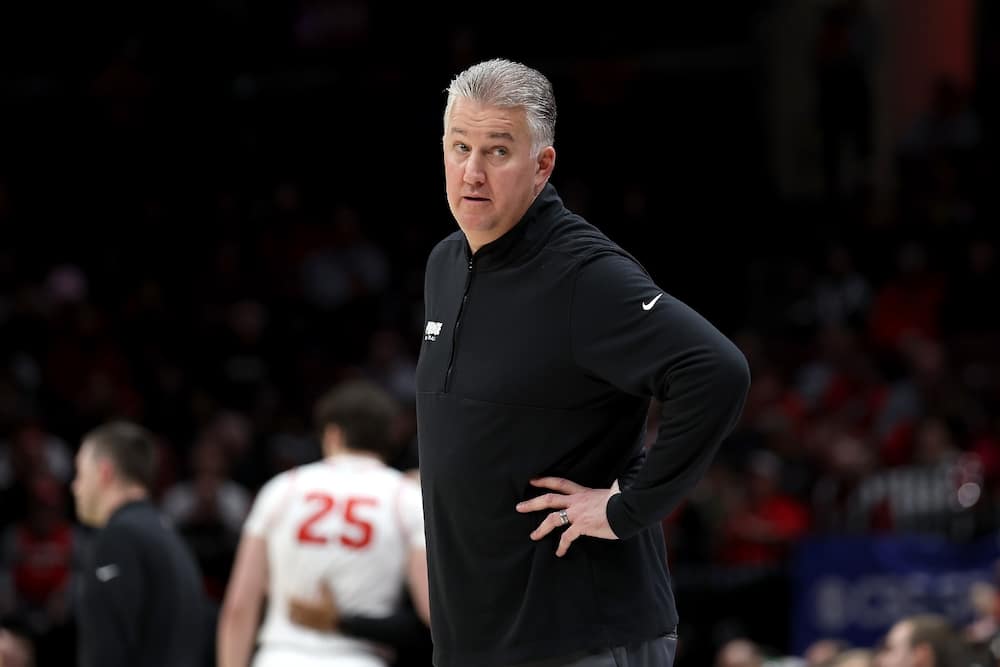 Matt Painter of the Purdue Boilermakers stands on the sideline during the game against the Ohio State Buckeyes