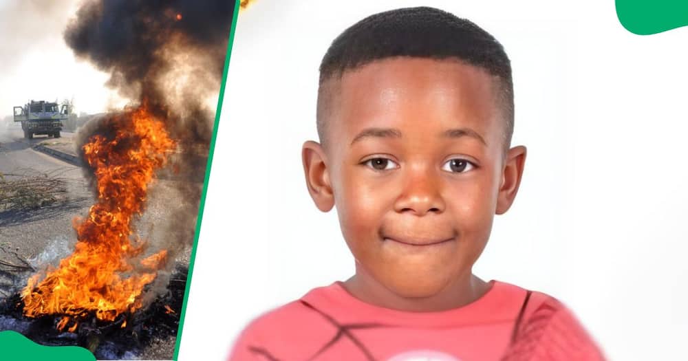 Mpumalanga police were concerned that an ongoing strike in Pienaar, near Mbombela, could hinder the search for a missing six-year-old Junior Mabandla.
