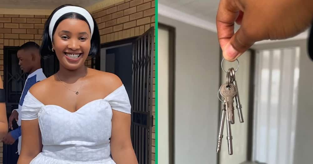23-year-old woman shows her new house.