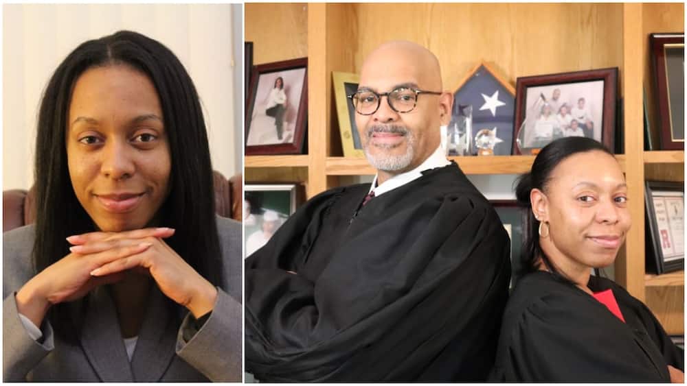 Happy moment daughter reaches dad's level, sworn in by him as a judge