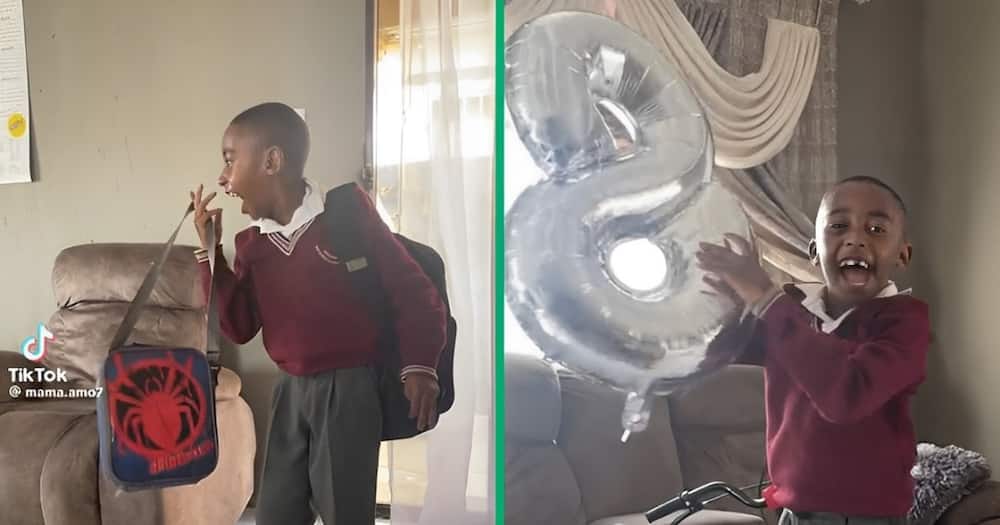 A kid was overjoyed when he saw his birthday surprise gift