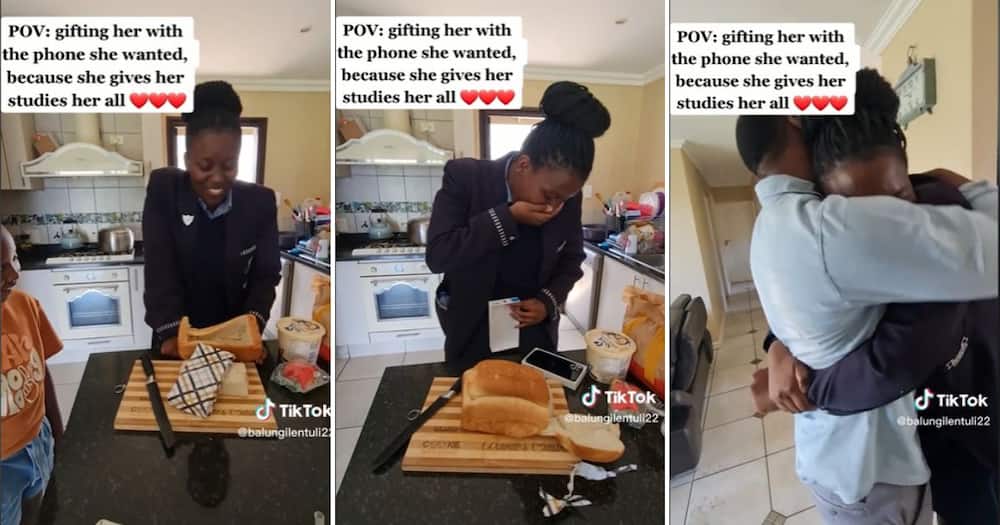 Girl surprised with iPhone hidden in loaf of bread
