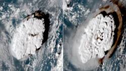 Satellite captures Hunga Tonga Volcano as it erupts, Tsunami warnings across the globe