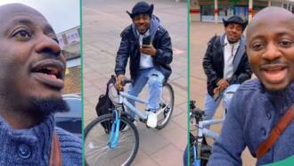 Man who had 2 cars while in Nigeria rides bicycle to work after relocating abroad