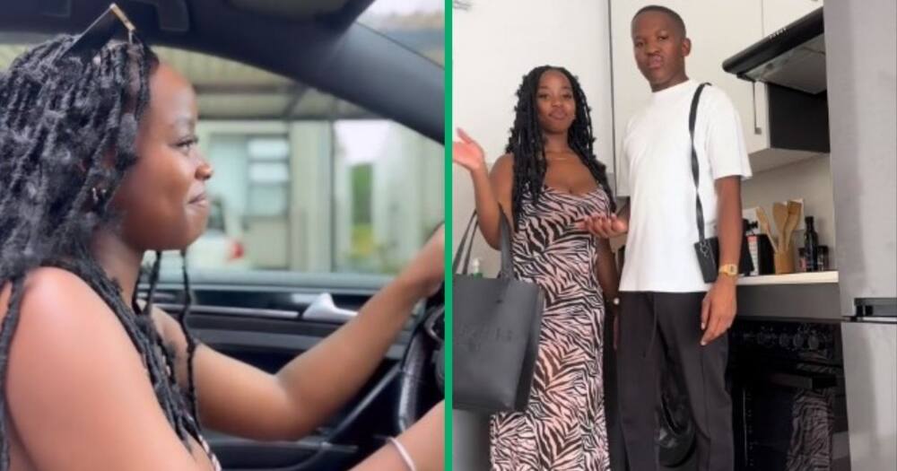 Woman in TikTok video learns to drive from bf