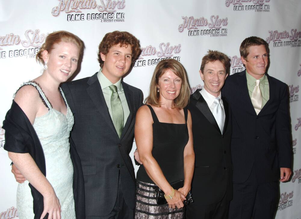 Martin Short with wife Nancy Dolman, and kids Katherine, Henry and Oliver.