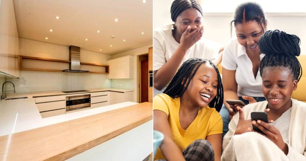 Two women celebrate in your apartment using the same picture