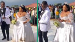 Stunning bride and groom's infectious energy and dance goes viral on TikTok, Mzansi shows them love