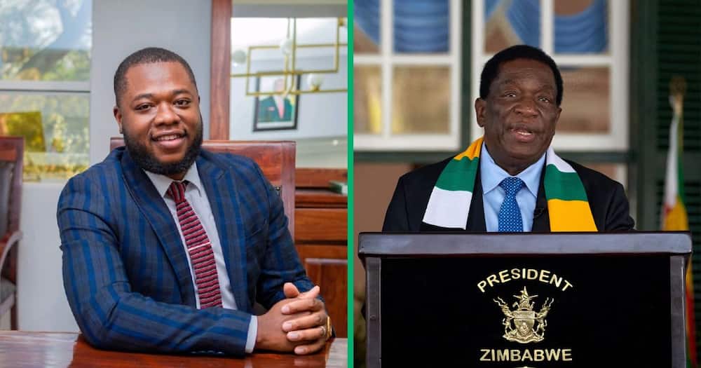 Collage image of Zimbabwe's Deputy Finance Minister David Mnangagwa and President Emmerson Mnangagwa