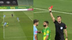 Football star sent off for taking penalty wrong way in bizarre decision