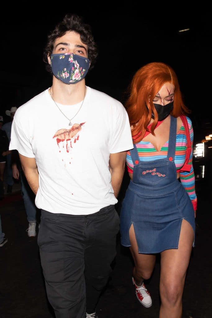 Stassie and Noah leaving a Halloween costume party. Photo: @GC Images