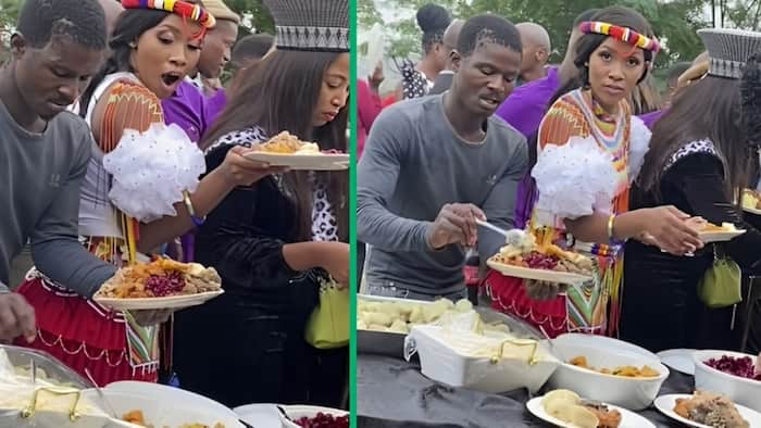 South African man's insane buffet plate at an event gets people talking