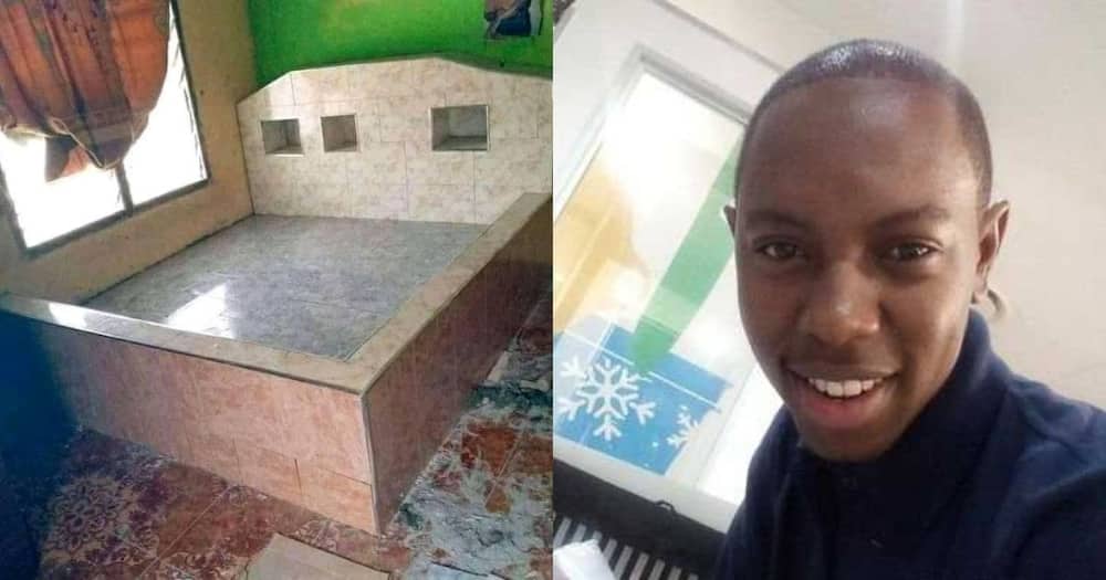 Tiled bed frame, Mzansi reacts, man claims his, hilarious