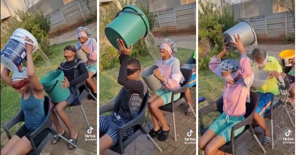 A fun-loving family tried out a water bucket challenge in a funny video.