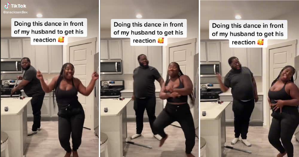 A happy husband and wife danced out to Beyoncé 'Cuff It'.