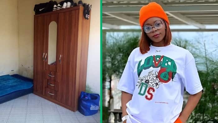 Woman shows humble beginnings in tiny one-room, Mzansi applauds her: "Very impressive"