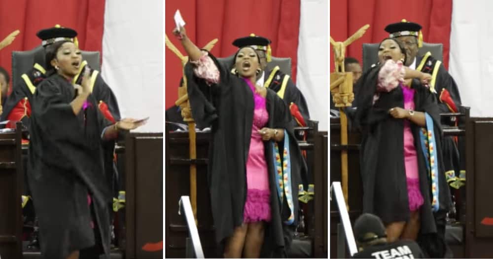 The lady who graduated from UKZN sang from excitement