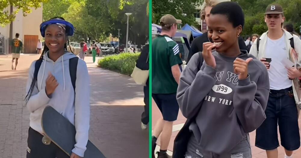 A TikTok video shows young ladies on campus spotting the most attractive students.