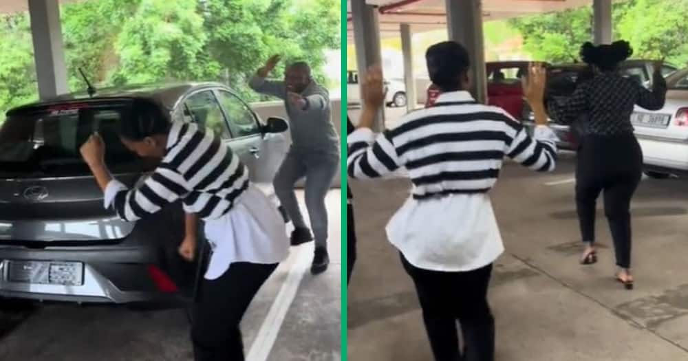 TikTok video shows woman celebrating car with co-workers