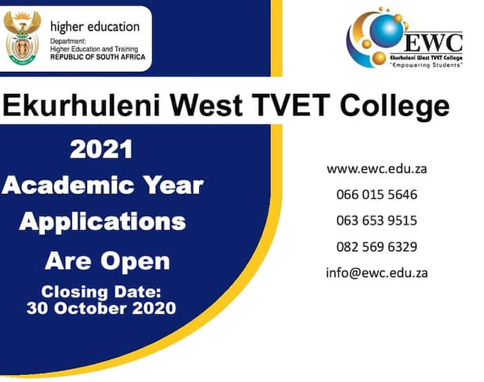 Ekurhuleni West TVET college courses, online application, and campuses