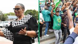 MK Party supporters boo Zandile Gumede outside Durban High Court
