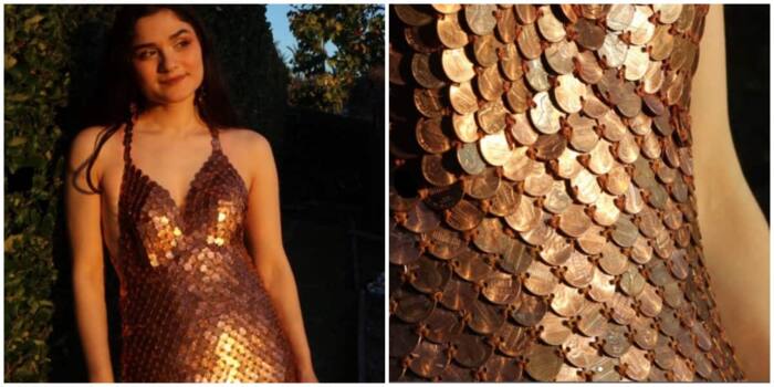 Amazing fashion DIY: Lady makes gorgeous cocktail dress from over 2 000 coins