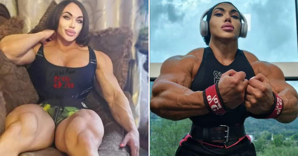 A strong female bodybuilder from Russia with impressive muscles has social media users impressed