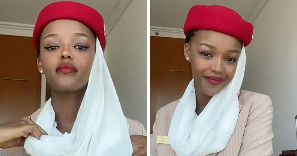 South African air hostess lands a job at Emirates.