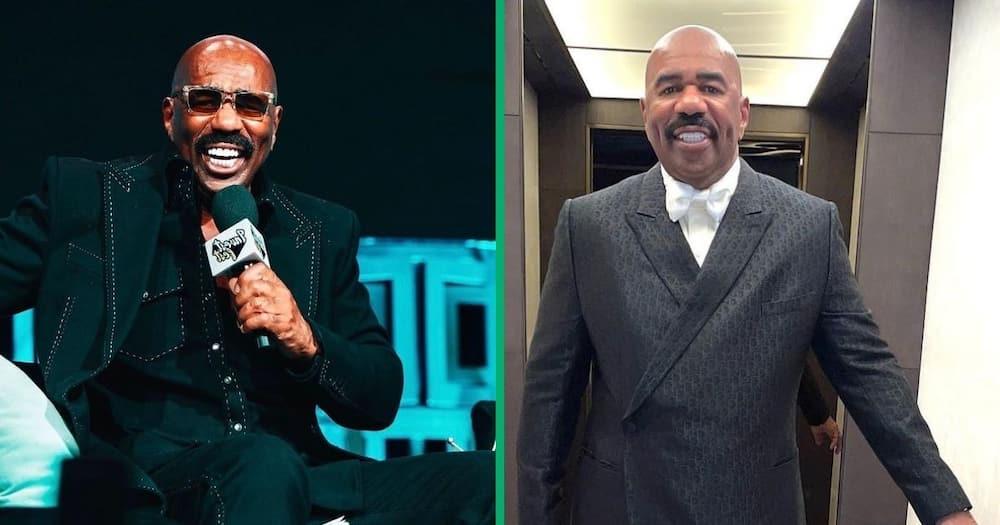 Steve Harvey received a surprise birthday call from Rich Liz and Beckey