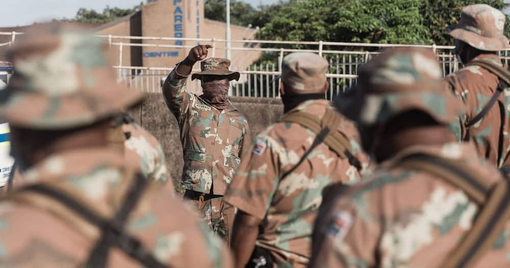Members of the South African National Defence Force (SANDF) gather to take part in an integrated multi-disciplinary