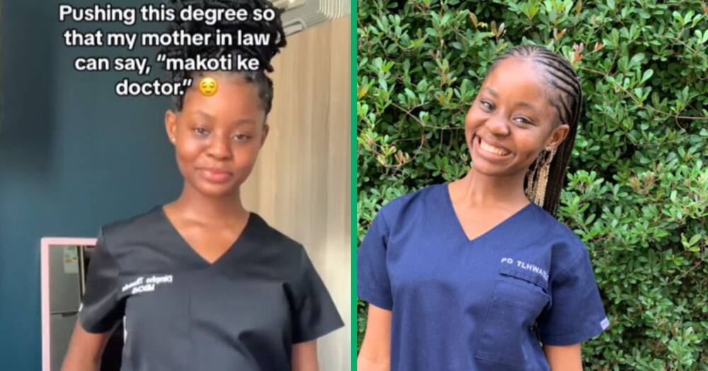 A medical student said she's working hard to get the qualification so that her mother-in-law can show off with her.