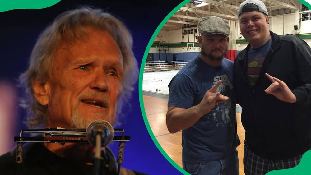 Kris Kristofferson, Jody Kristofferson and a wrestling fan (L-R)