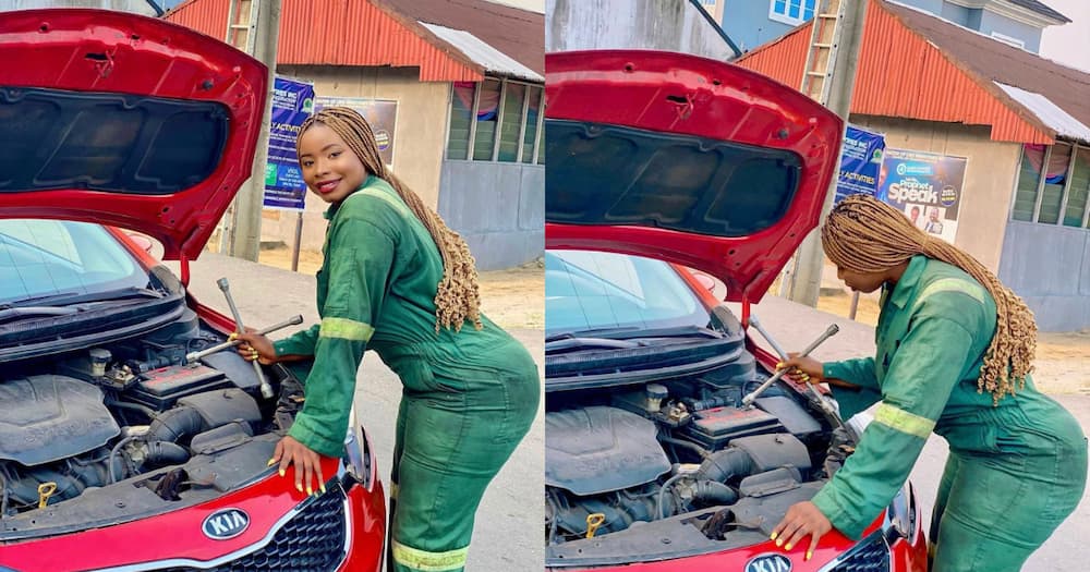 Fail: Lady raises eyebrows with questionable mechanic pics