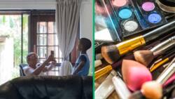 Woman's brother puts on makeup in TikTok video, face beat by little boy impresses viewers
