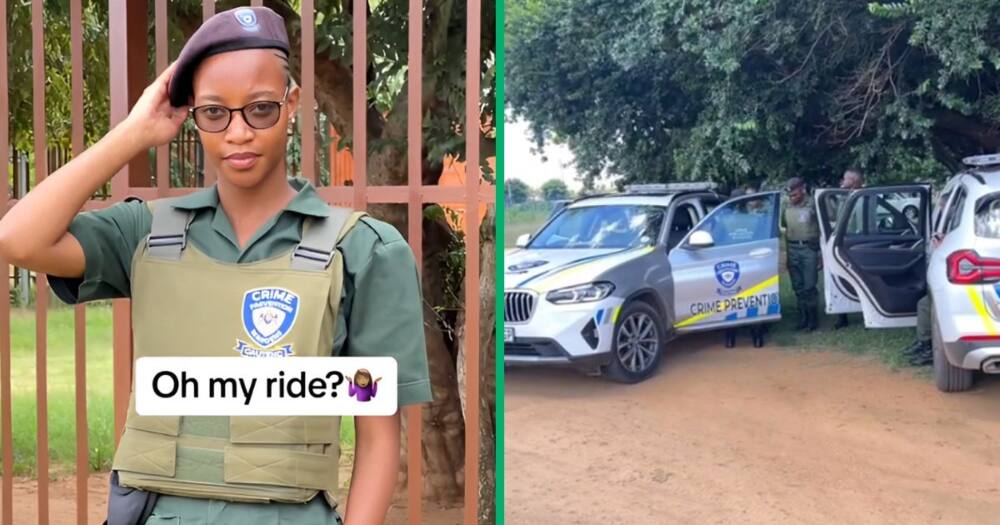 A crime officer joined the 'what you drive' TikTok challenge and captured a BMW she drives at work.