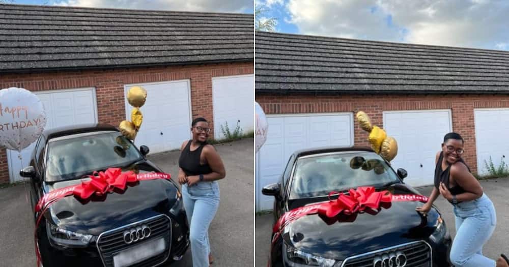 A young lady was overwhelmed by her birthday gift from her parents.