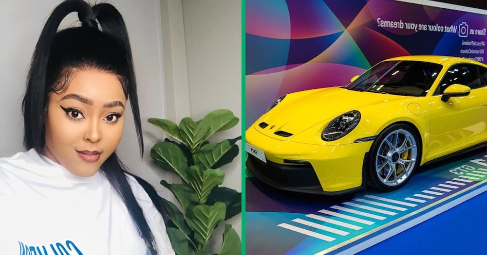 A TikTok video of a lady who went to window shop Porshes with a R10 bank balance went viral.