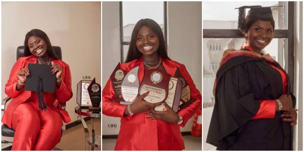 18-year-old lady graduates from university, first-class in economics, 5 awards