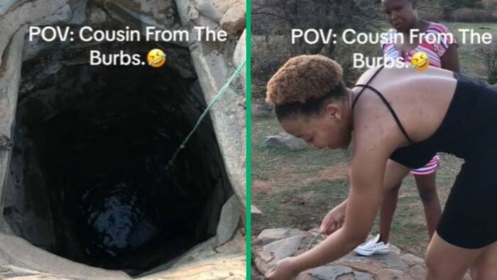 TikTok video of woman from suburbs fetching water in village makes for hilarious scene, SA in awe of well