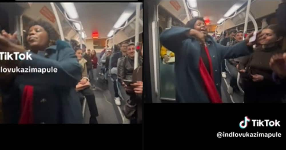 Mzansi woman singing Isizulu hymns on Paris trains