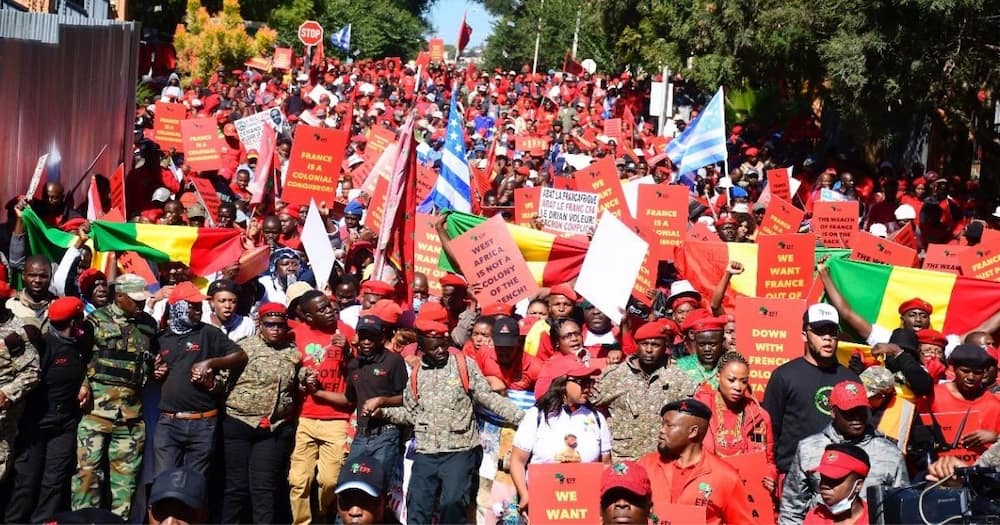 EFF, France, Africa, marches, French embassy, Pretoria, Africa Day
