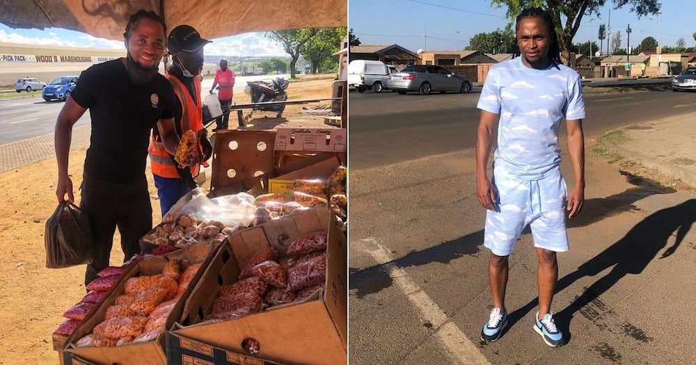 Siphiwe Tshabalala, Supports, Local Street, Vendor, Buys, Amaskopas, Snacks, Football